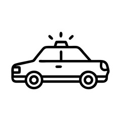 Police Car Icon for Law Enforcement and Security Themes