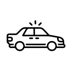 Police Car Icon for Law Enforcement and Security Themes