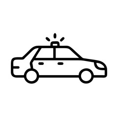 Police Car Icon for Law Enforcement and Security Themes