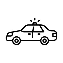 Police Car Icon for Law Enforcement and Security Themes