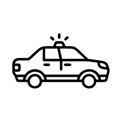 Police Car Icon for Law Enforcement and Security Themes