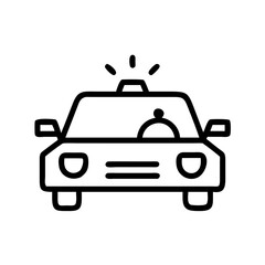 Police Car Icon for Law Enforcement and Security Themes