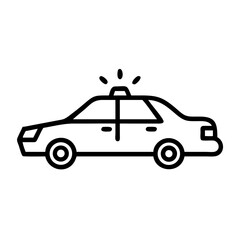 Obraz premium Police Car Icon for Law Enforcement and Security Themes