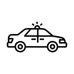 Police Car Icon for Law Enforcement and Security Themes