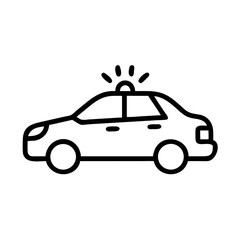 Police Car Icon for Law Enforcement and Security Themes