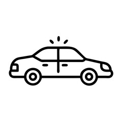 Police Car Icon for Law Enforcement and Security Themes