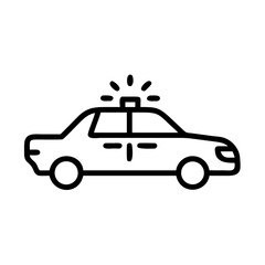 Police Car Icon for Law Enforcement and Security Themes
