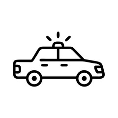 Police Car Icon for Law Enforcement and Security Themes