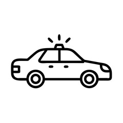 Police Car Icon for Law Enforcement and Security Themes
