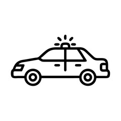 Police Car Icon for Law Enforcement and Security Themes