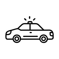 Police Car Icon for Law Enforcement and Security Themes