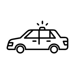 Police Car Icon for Law Enforcement and Security Themes