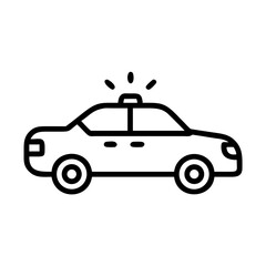 Police Car Icon for Law Enforcement and Security Themes