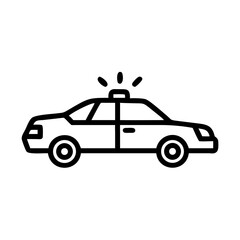 Police Car Icon for Law Enforcement and Security Themes