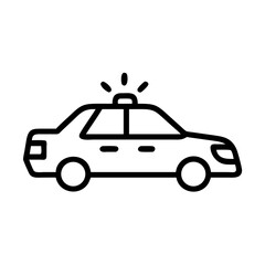 Police Car Icon for Law Enforcement and Security Themes