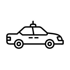 Police Car Icon for Law Enforcement and Security Themes