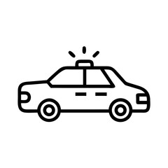 Obraz premium Police Car Icon for Law Enforcement and Security Themes