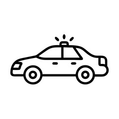 Police Car Icon for Law Enforcement and Security Themes