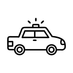 Police Car Icon for Law Enforcement and Security Themes