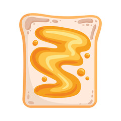 A cozy scene featuring a beautifully arranged toast topped with golden honey, drizzled in a delicate pattern. warm hues and natural textures create an inviting, organic atmosphere, ideal for culinary