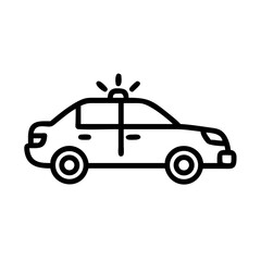 Police Car Icon for Law Enforcement and Security Themes