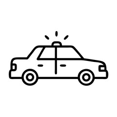 Police Car Icon for Law Enforcement and Security Themes
