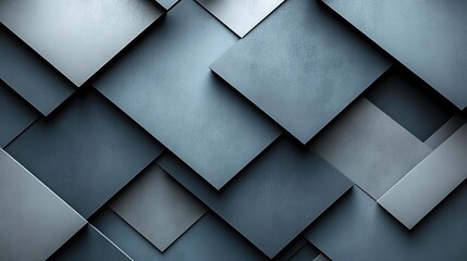 Abstract geometric pattern of overlapping squares in shades of gray and blue.  The squares create a textured, three-dimensional effect