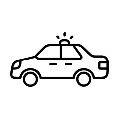 Obraz premium Police Car Icon for Law Enforcement and Security Themes