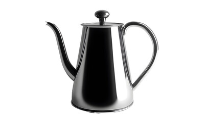 Obraz premium Polished stainless steel oil and vinegar pitcher. Features a tapered body, a long spout, and a lid