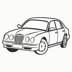 Minimalist Sedan Sketch with Smooth Contours – Transportation Concept