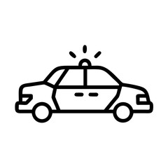 Police Car Icon for Law Enforcement and Security Themes