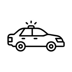 Police Car Icon for Law Enforcement and Security Themes