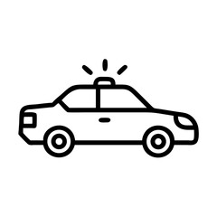 Police Car Icon for Law Enforcement and Security Themes