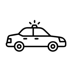 Police Car Icon for Law Enforcement and Security Themes