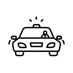 Obraz premium Police Car Icon for Law Enforcement and Security Themes