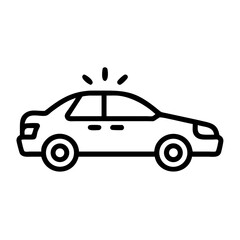 Police Car Icon for Law Enforcement and Security Themes
