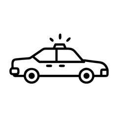 Obraz premium Police Car Icon for Law Enforcement and Security Themes