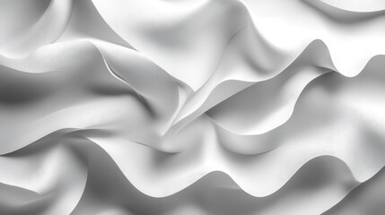 Obraz premium Elegant abstract white fabric texture with soft folds and fluid motion