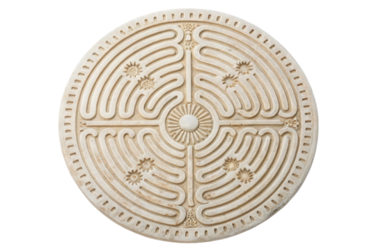 Intricate stone labyrinth design for meditation and mindfulness practices