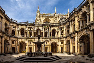Main cloister of the Monastery of the Order of Christ, Convento de Cristo in Tomar, Portugal.
