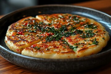 Delicious potato pancake seasoned with herbs and spices