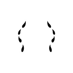 Cartoon teardrops silhouette icon