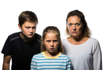 Obraz premium Family members expressing strong emotions together showcasing feelings of anger and frustration in a domestic setting