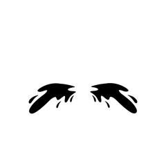 Cartoon teardrops silhouette icon