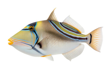 Vibrant reef fish swimming gracefully in clear tropical waters, showcasing stunning colors and intricate patterns
