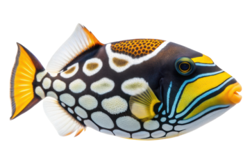 Colorful tropical fish swimming in crystal clear water, perfect for marine life education and ocean conservation efforts