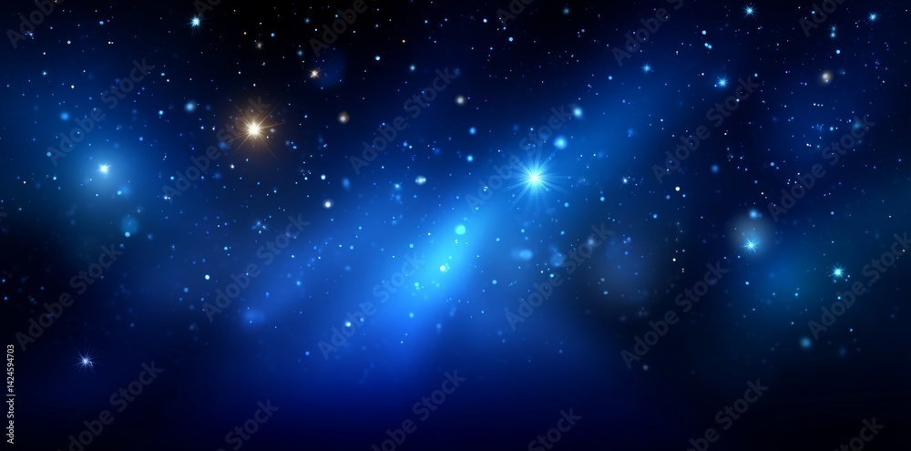 Wall mural a 360-degree space background featuring stars in a panoramic view, utilizing equirectangular project