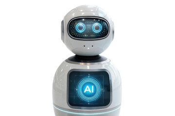 Friendly robot showcasing artificial intelligence technology in a modern setting for education and innovation