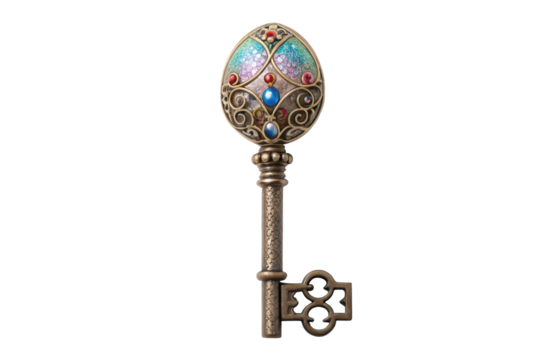 Decorative key with an ornate egg design perfect for themed events and collections