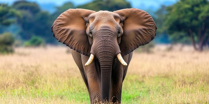 african elephant in nature